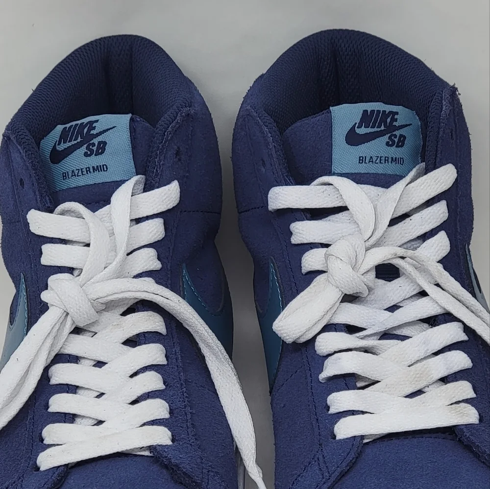 Nike Blue and Teal High-Top Sneakers - Size 14